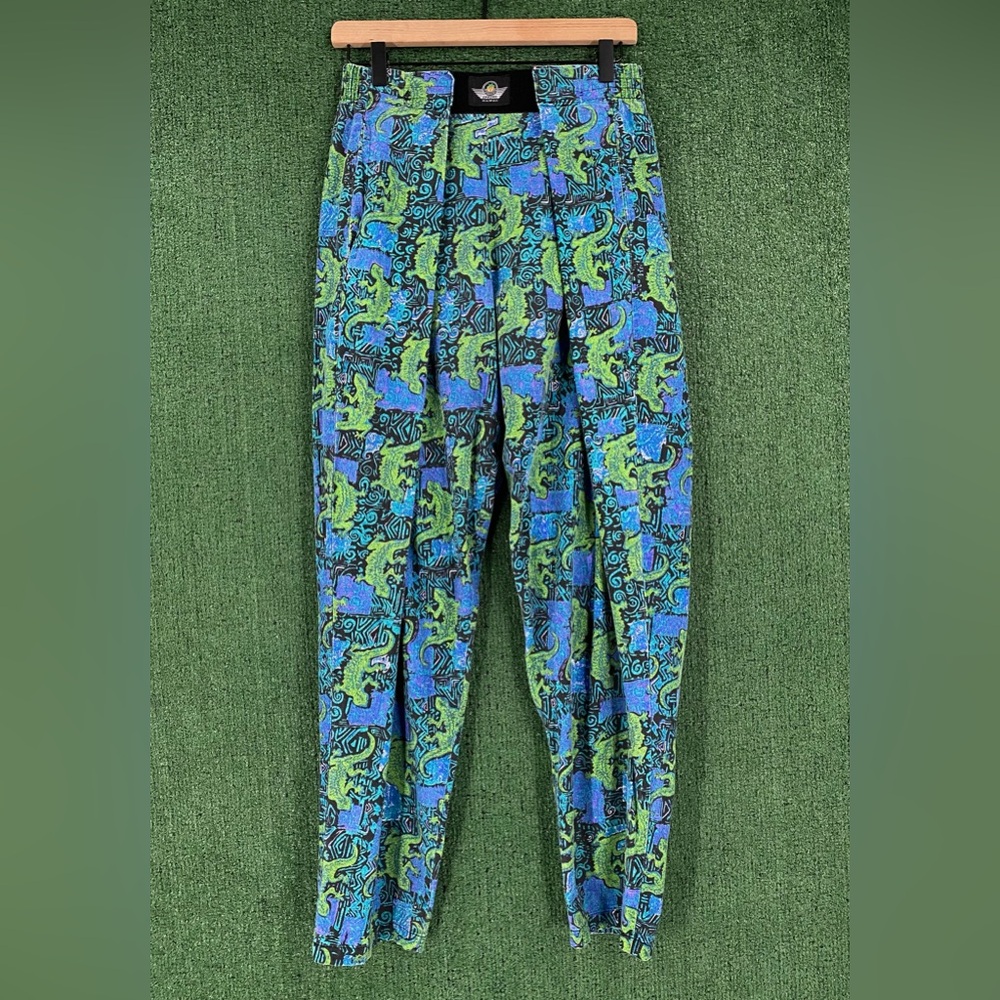 VTG 80’s Tropicana Hawaii Colorful Gecko Patterned Muscle Beach Pants Mens Small